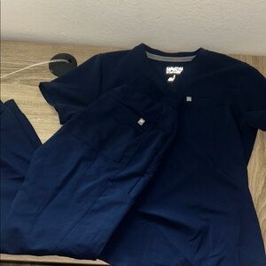 Fabletics Navy Blue Scrub Set